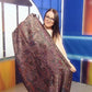 Šála-šátek ze 100% Pravého Pashmina Kašmíru, 70 cm x 180 cm, Černá s barevným vzorem