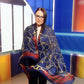 Šála-šátek ze 100% Pravého Hedvábí, 90 cm x 180 cm, Námořnická modrá