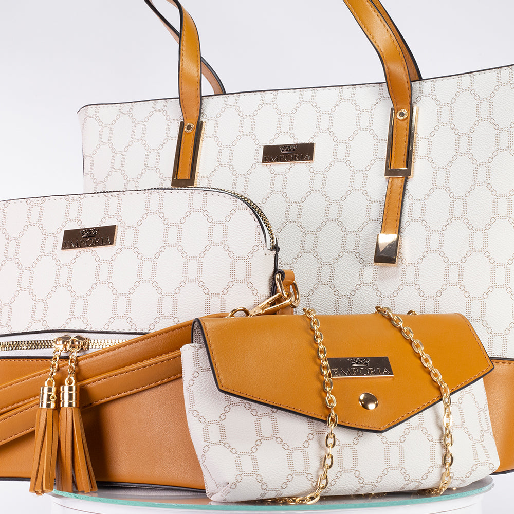 Zimní kolekce Emporia 2023 – vášnivá, 3dílná sada tašek; velbloudí srst bílá 4 