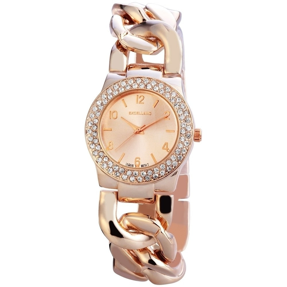 Výborné dámské náramkové hodinky s kovovým řemínkem, barva růžového zlata, kvalitní quartzová konstrukce, růžově zlatý ciferník