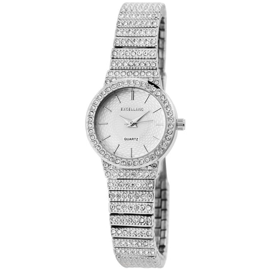 Dámské náramkové hodinky Excellanc s kovovým řemínkem, stříbrné barvy, kvalitní quartzová struktura, stříbrný ciferník