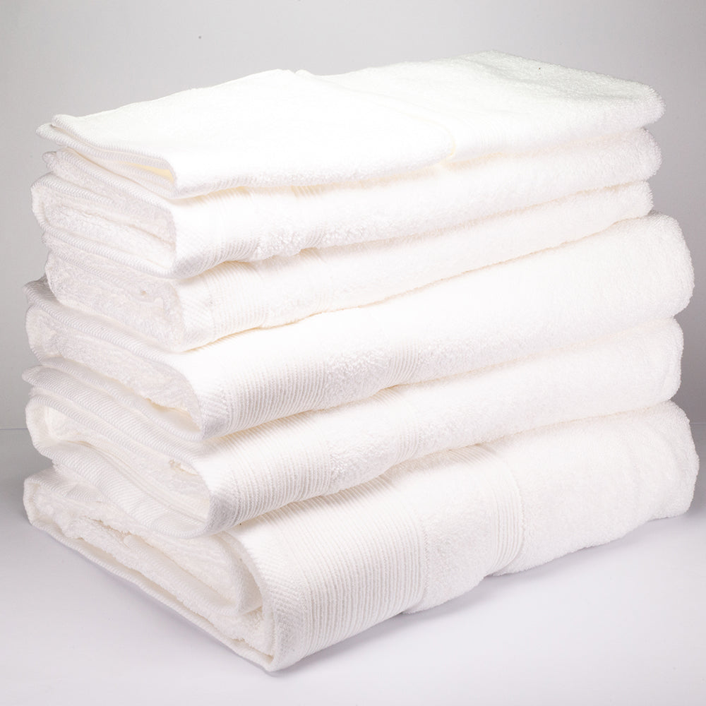 3+3+1 Dárková Sada Nadrozměrných Ručníků ze 100% Mikrobavlny, 500 GSM, Sněhově Bílá 6 