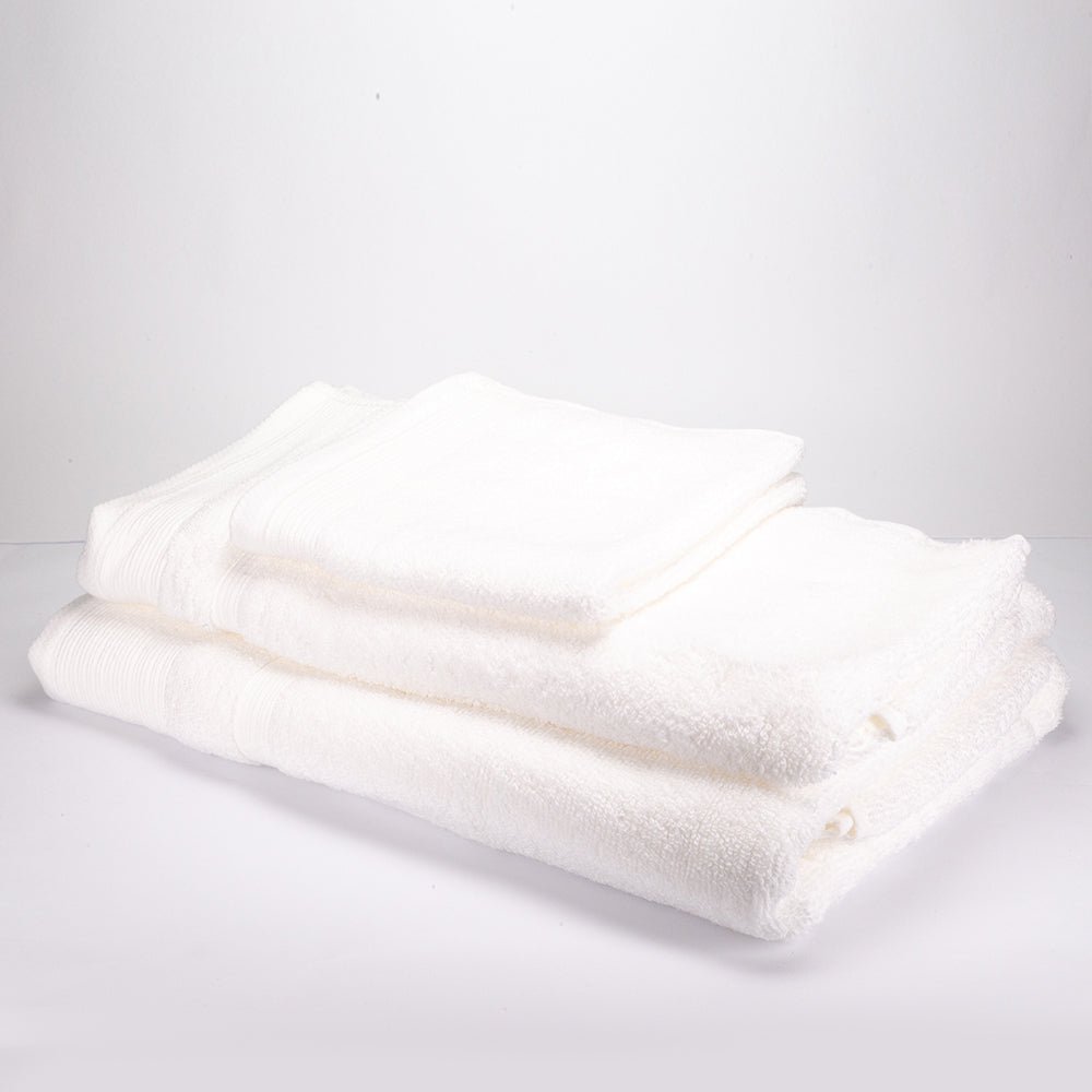 3+3+1 Dárková Sada Nadrozměrných Ručníků ze 100% Mikrobavlny, 500 GSM, Sněhově Bílá