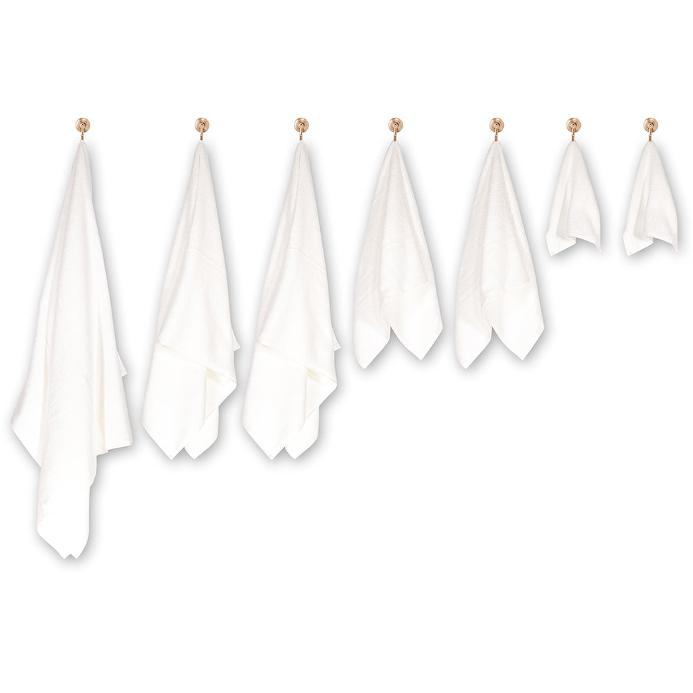 3+3+1 Dárková Sada Nadrozměrných Ručníků ze 100% Mikrobavlny, 500 GSM, Sněhově Bílá 11 