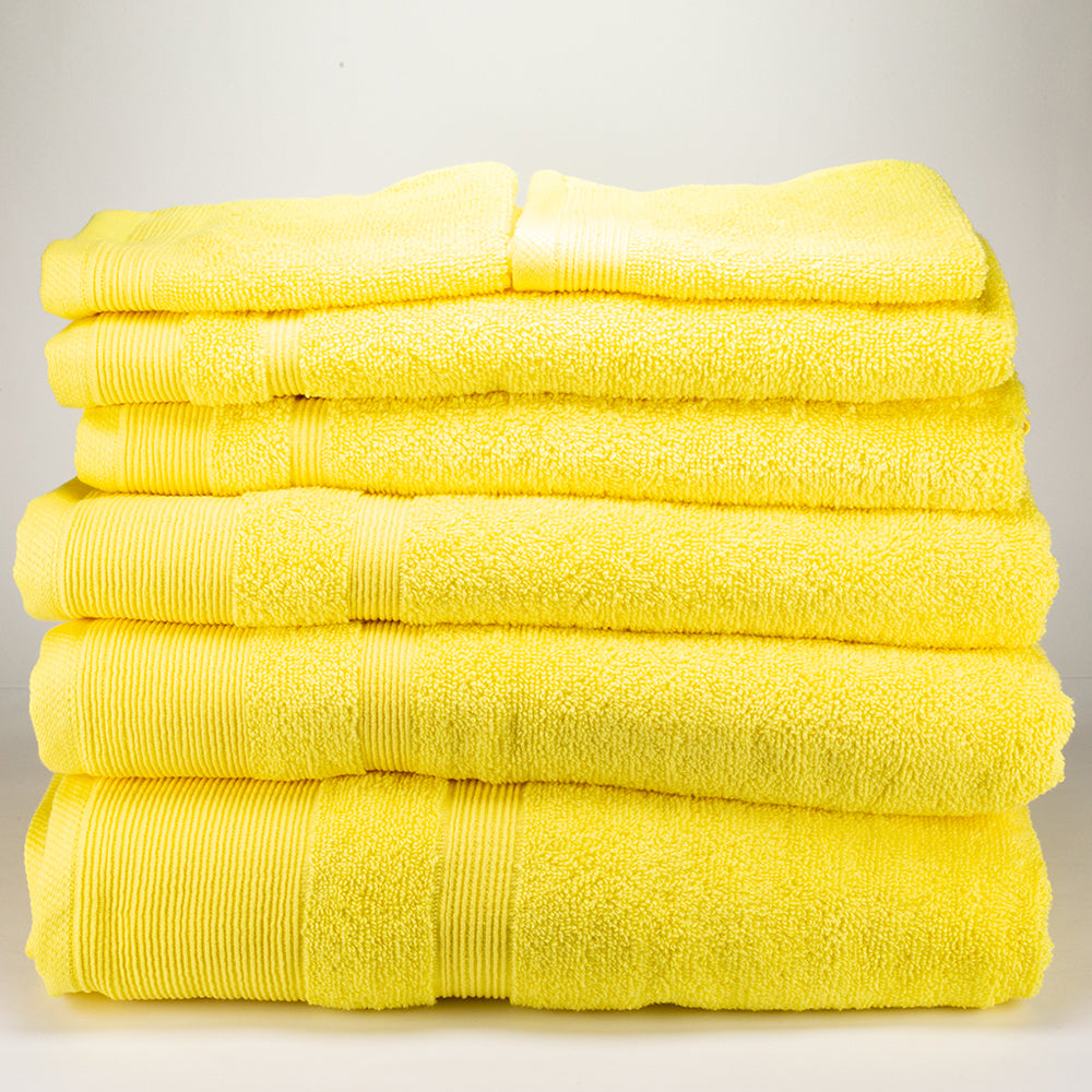 3+3+1 Dárková Sada Nadrozměrných Ručníků ze 100% Mikrobavlny, 500 GSM, Žlutá 6 