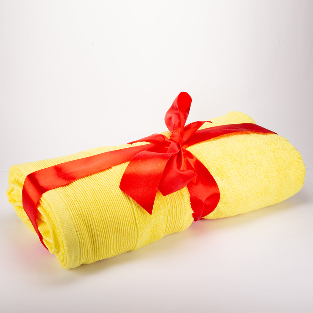 3+3+1 Dárková Sada Nadrozměrných Ručníků ze 100% Mikrobavlny, 500 GSM, Žlutá 12 