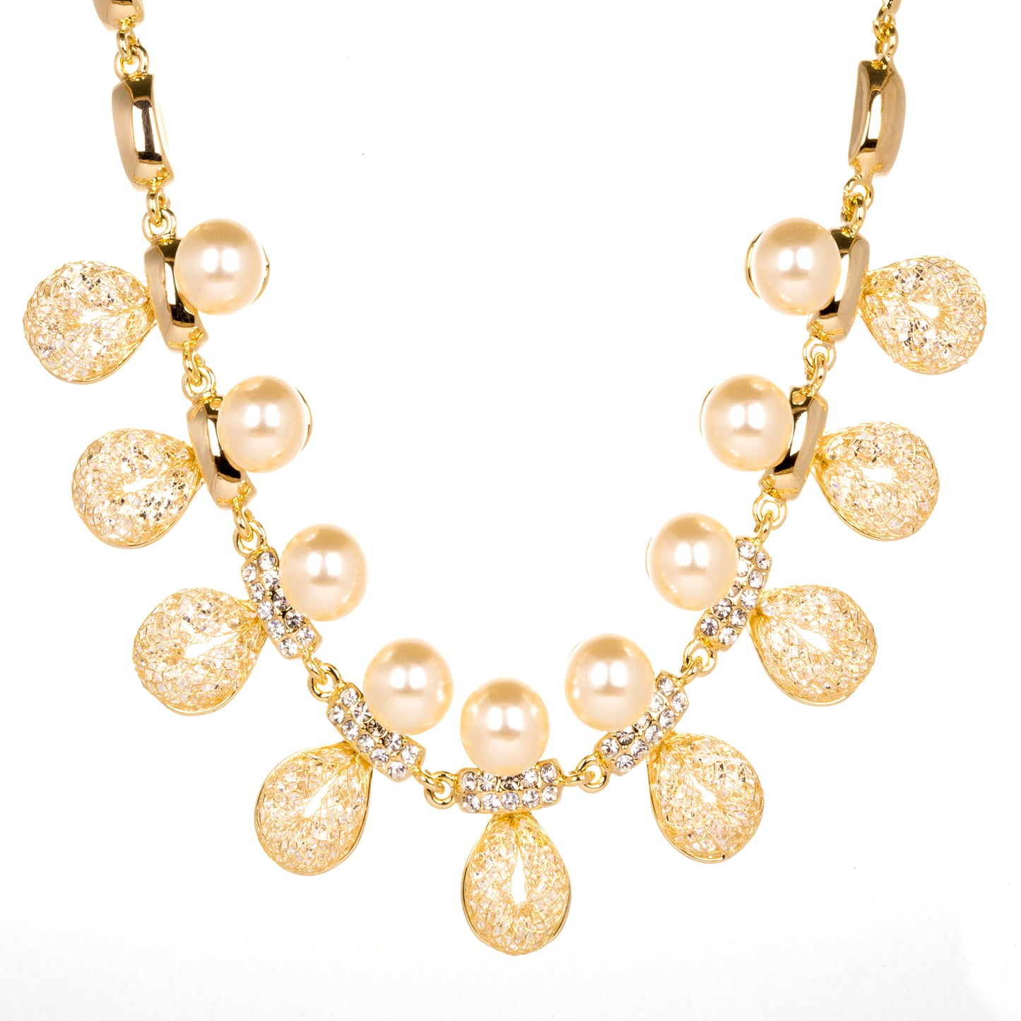 Pozlacená slitina - Sada s Bílým Emporia® Křišťálem