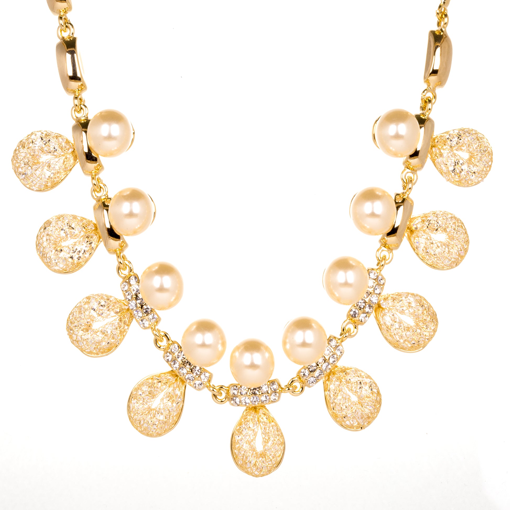 Pozlacená slitina - Sada s Bílým Emporia® Křišťálem 2 