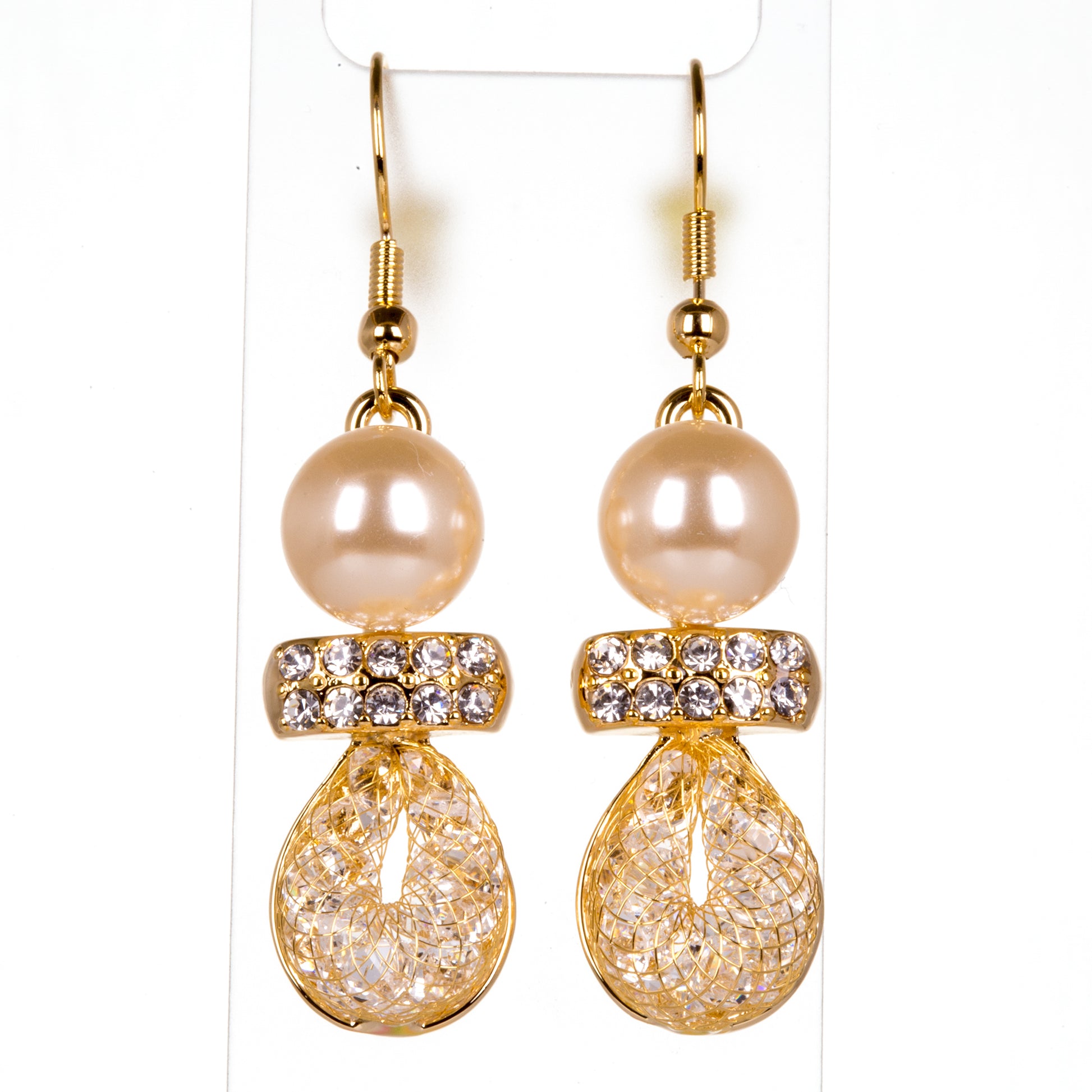 Pozlacená slitina - Sada s Bílým Emporia® Křišťálem 3 