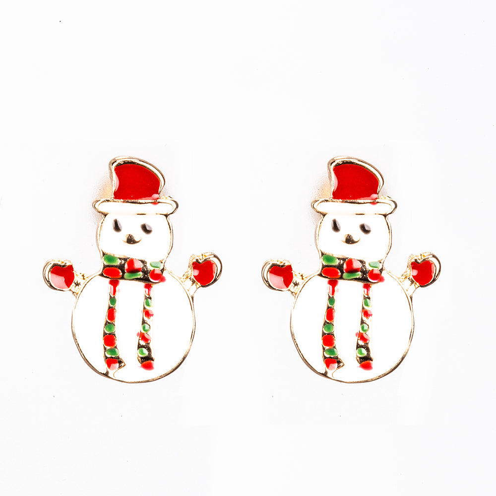 Pozlacená slitina - Sada s Červeným Emporia® Křišťálem a Bílým Emporia® Křišťálem ( Náušnice )