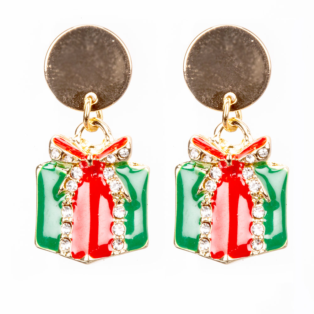 Pozlacená slitina - Sada s Červeným Emporia® Křišťálem a Bílým Emporia® Křišťálem ( Náušnice ) 6 