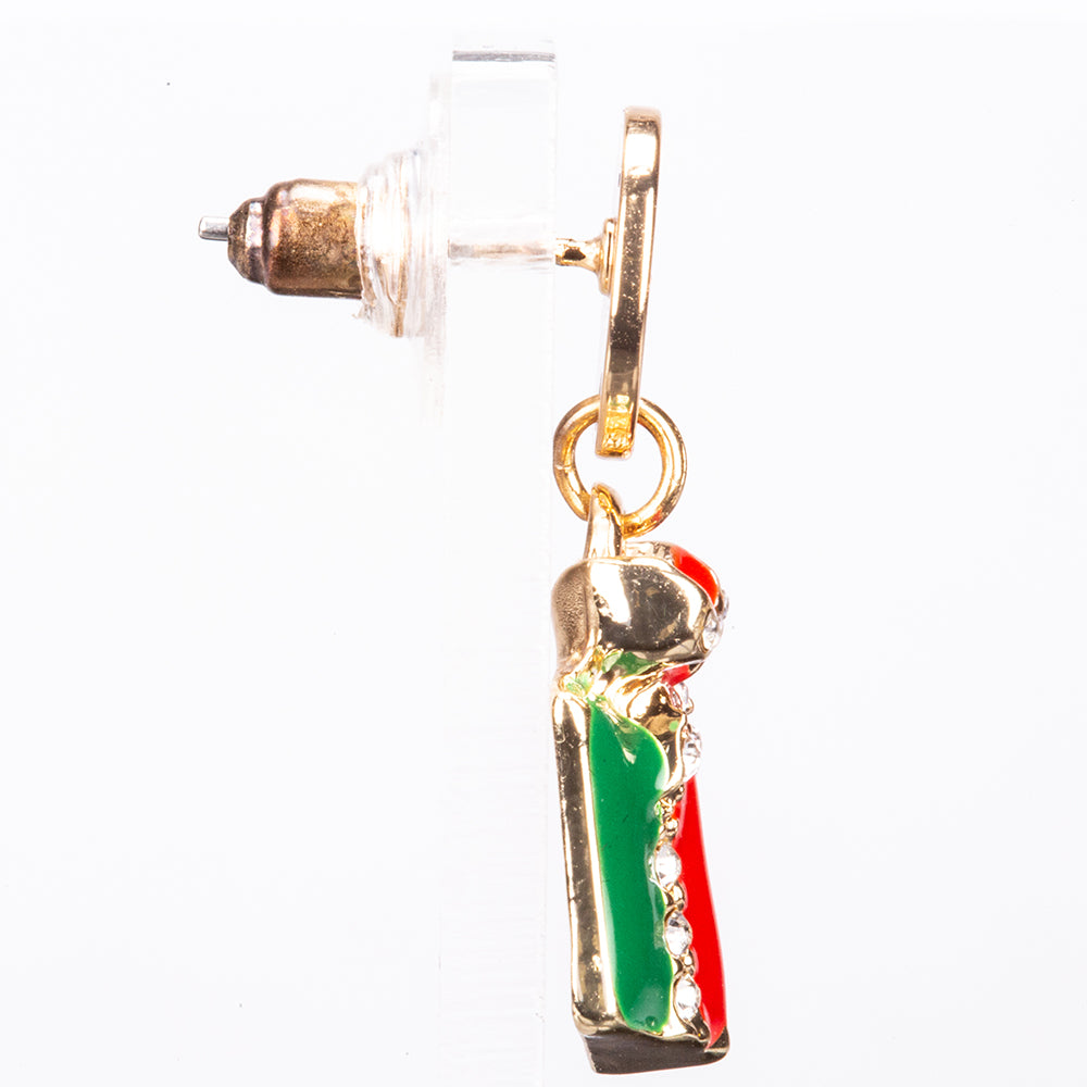 Pozlacená slitina - Sada s Červeným Emporia® Křišťálem a Bílým Emporia® Křišťálem ( Náušnice ) 7 