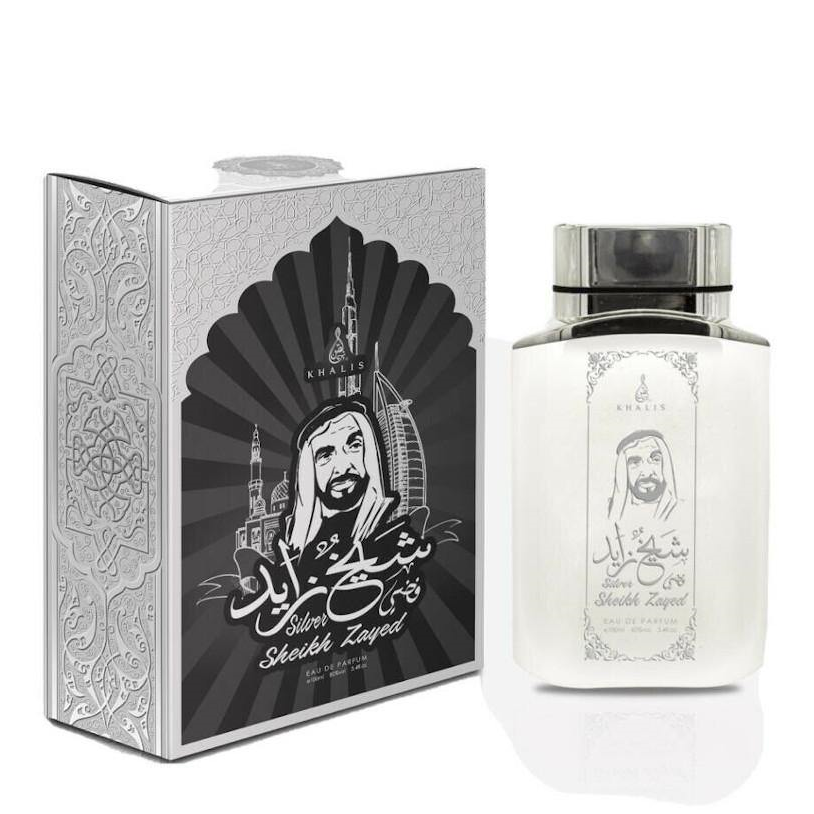 100 ml Eau de Perfume SHEIKH ZAYED SILVER Pižmová Sladká Vůně pro Muže 1 