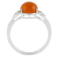 Stříbrný Prsten s Oranžovým Ohnivým Opálem a Bílým Topazem