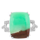 Stříbrný Prsten s Mátovým Chrysoprasem a Přírodním Zirkonem