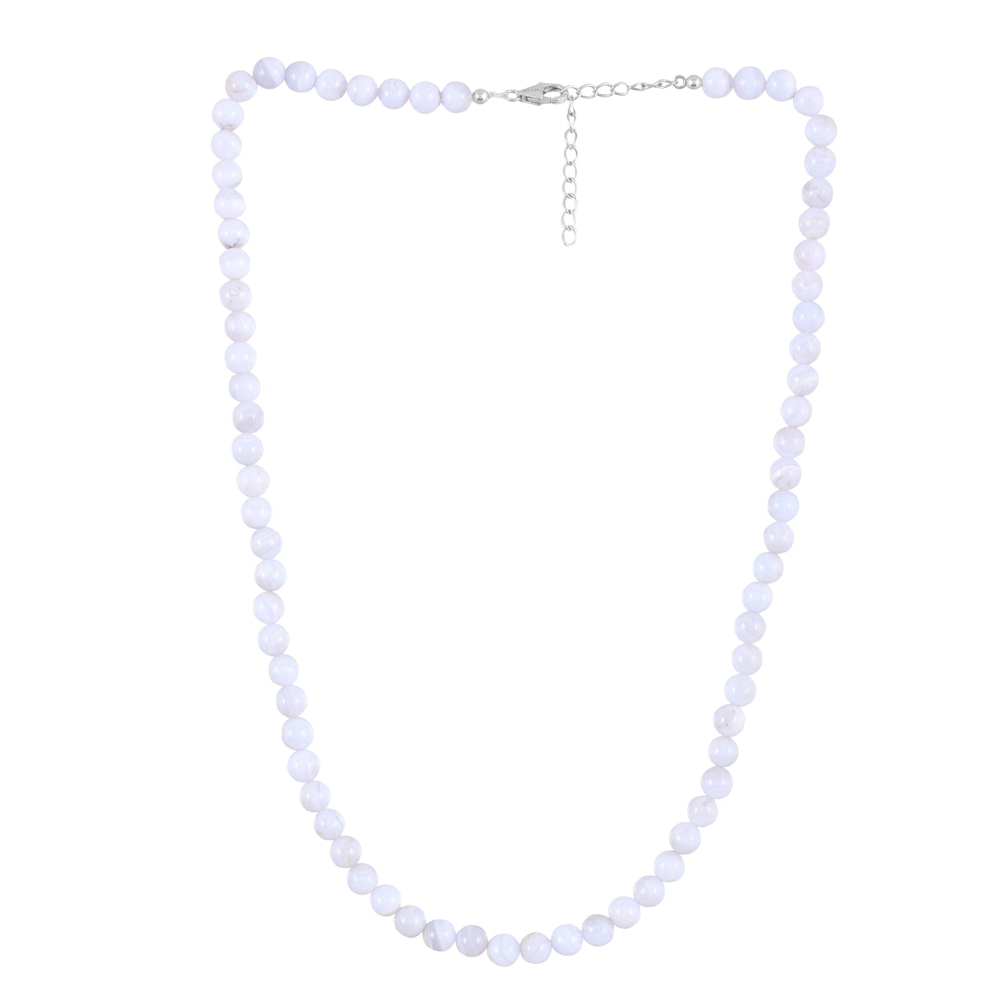 Stříbro 925/1000 - Náhrdelník s Modře Zbarveným Achátem - Karátové číslo: 120.08. přibližná hmotnost: 25.27 gramů