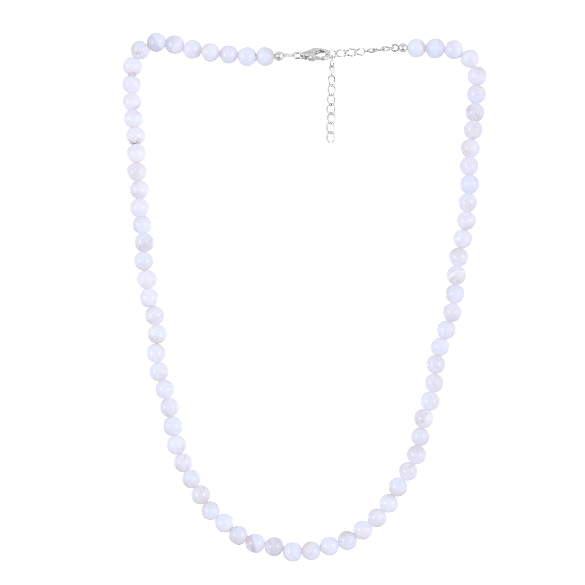 Stříbro 925/1000 - Náhrdelník s Modře Zbarveným Achátem - Karátové číslo: 120.08. přibližná hmotnost: 25.27 gramů 1 