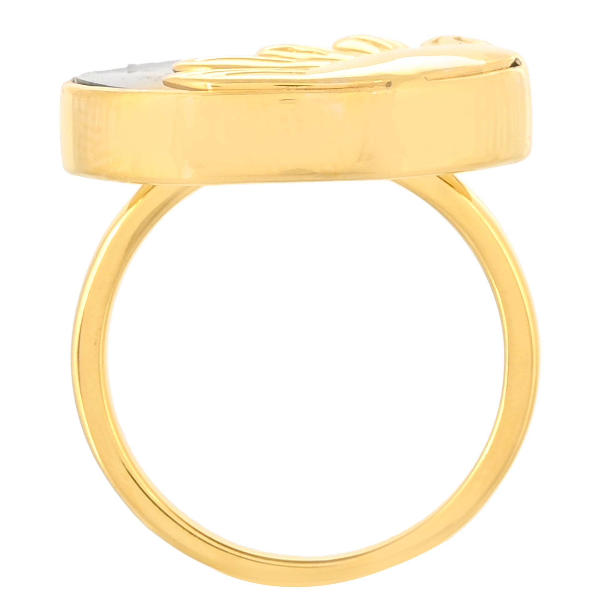 Pozlacené Stříbro 925/1000 - Prsten s Mušlí Abalone - Karátové číslo: 10.35. přibližná hmotnost: 6.94 gramů 4 