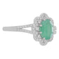 Stříbro 925/1000 - Prsten s Brazilským Smaragdem a Bílým Topazem - Karátové číslo: 1.46. přibližná hmotnost: 2.67 gramů