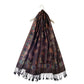 Šála-šátek ze 100% Pravého Pashmina Kašmíru, 70 cm x 170 cm, Lesklá černá s motýlím vzorem
