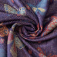 Šála-šátek ze 100% Pravého Pashmina Kašmíru, 70 cm x 170 cm, Lesklá tmavě modrá s motýlím vzorem