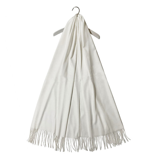 Šála ze 100% Pashmina Kašmíru, 70 cm x 170 cm, Super měkká, Čistě Bílá