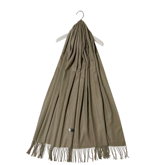 Šála-šátek ze 100% Pravého Pashmina Kašmíru, 70 cm x 170 cm, Světle hnědá