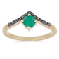 Pozlacený Stříbrný Prsten s Brazilským Smaragdem a se Zeleným Diamantem