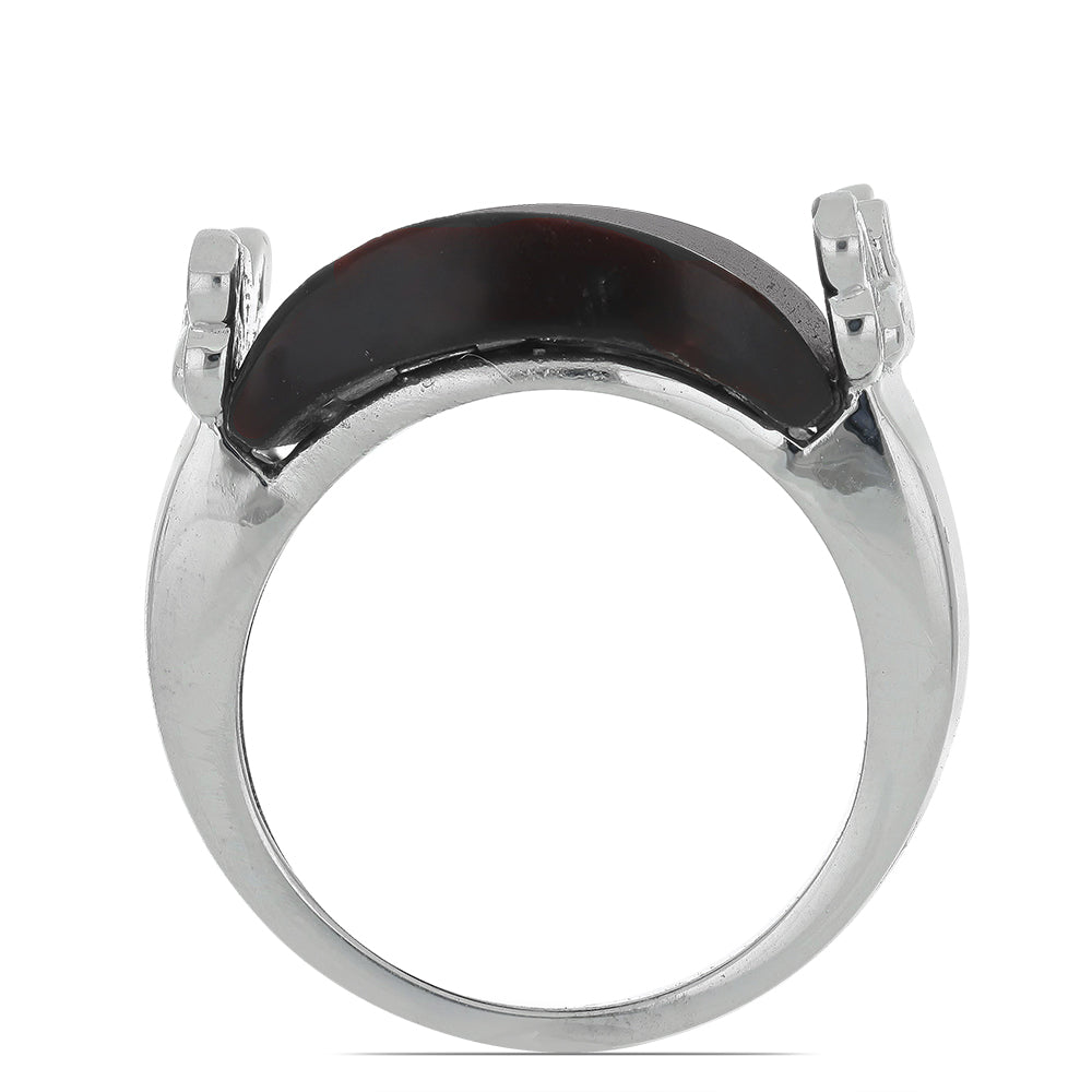 Stříbrný Prsten s Australským Červeným Tygřím Okem