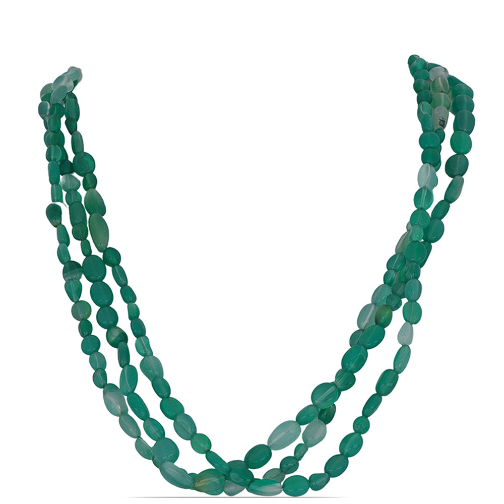 Pozlacené Stříbro 925/1000 - Náhrdelník se Zeleným Achátem ze Spruce Pine - Karátové číslo: 221.75. přibližná hmotnost: 45.3 gramů 1 