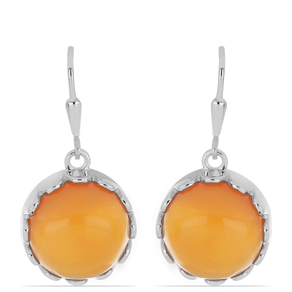 Stříbro 925/1000 - Náušnice s Karneolem z Tagebau - Karátové číslo: 19.22. přibližná hmotnost: 7.52 gramů 1 