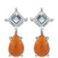 Stříbrné Náušnice s Oranžovým Opálem z Lega Dembi a Bílým Topazem