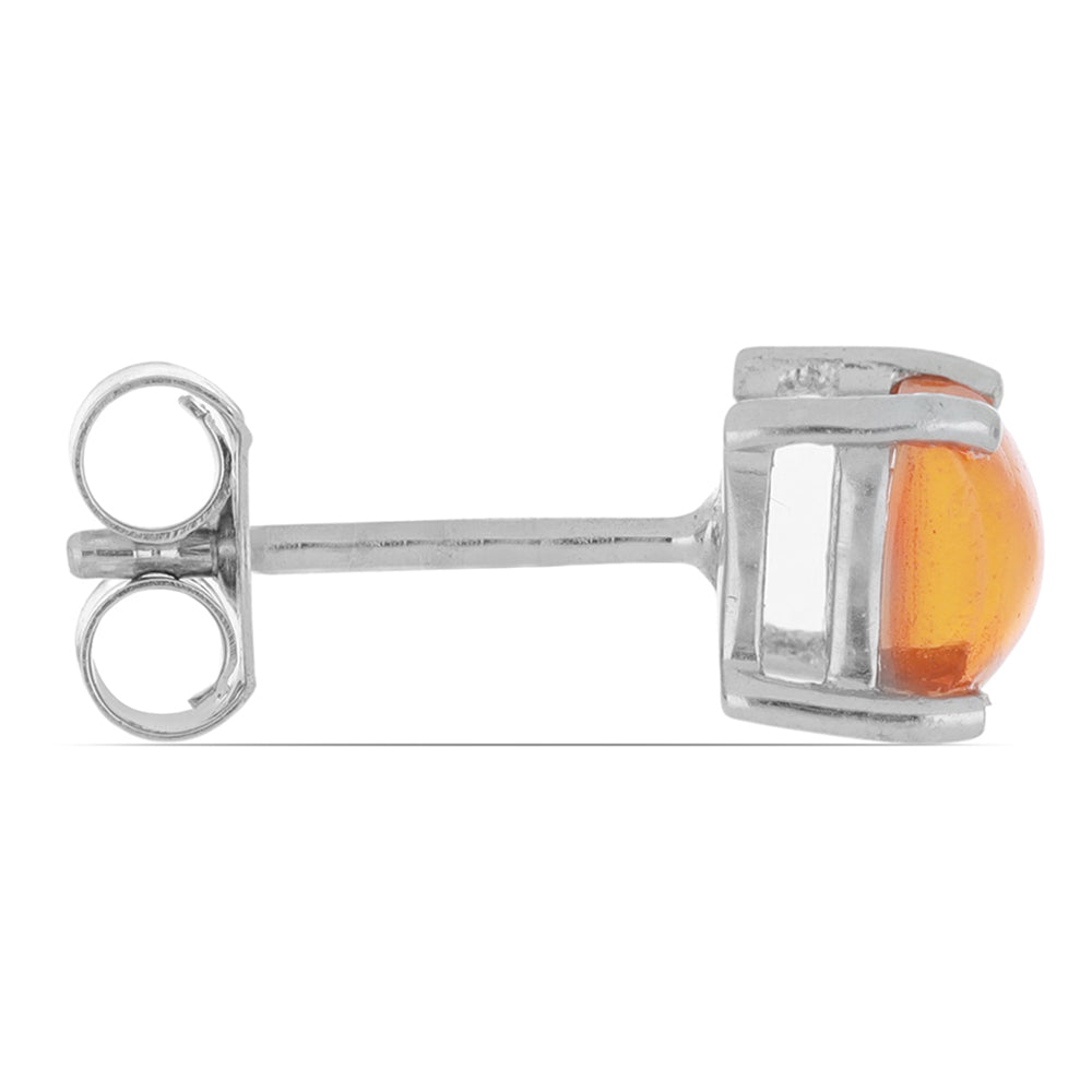 Stříbrné Náušnice s Oranžovým Opálem z Lega Dembi