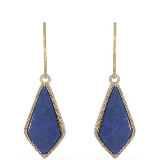 Pozlacené Stříbrné Náušnice s Lapisem Lazuli z Badakšanu
