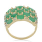 Pozlacený Stříbrný Prsten s Brazilským Smaragdem a Bílým Topazem