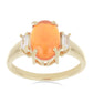 Pozlacený Stříbrný Prsten s Oranžovým Opálem z Lega Dembi a Bílým Zirkonem