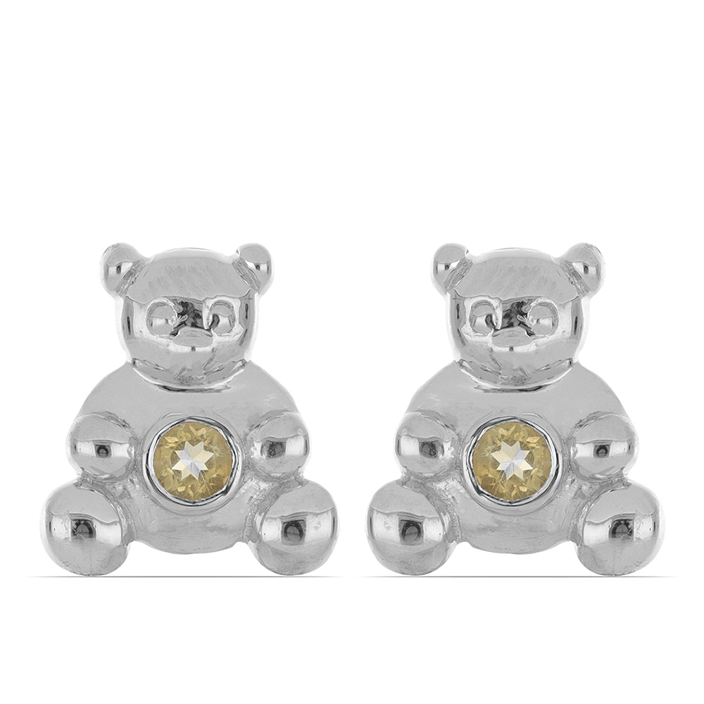 Stříbro 925/1000 - Náušnice s Uralským Citrínem - Karátové číslo: 0.27. přibližná hmotnost: 3.92 gramů 1 