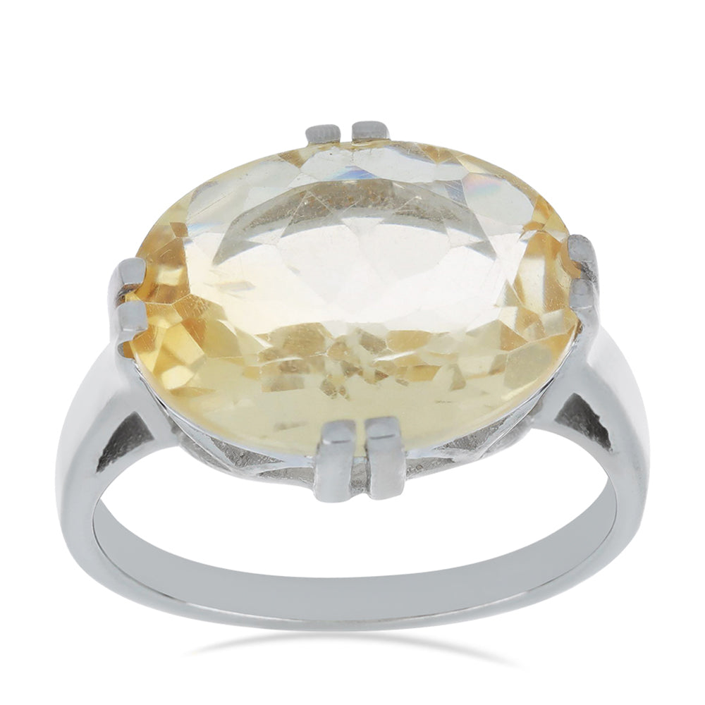 Stříbro 925/1000 - Prsten s Uralským Citrínem - Karátové číslo: 7.51. přibližná hmotnost: 4.48 gramů 2 