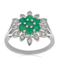 Stříbrný Prsten s Brazilským Smaragdem a Bílým Topazem