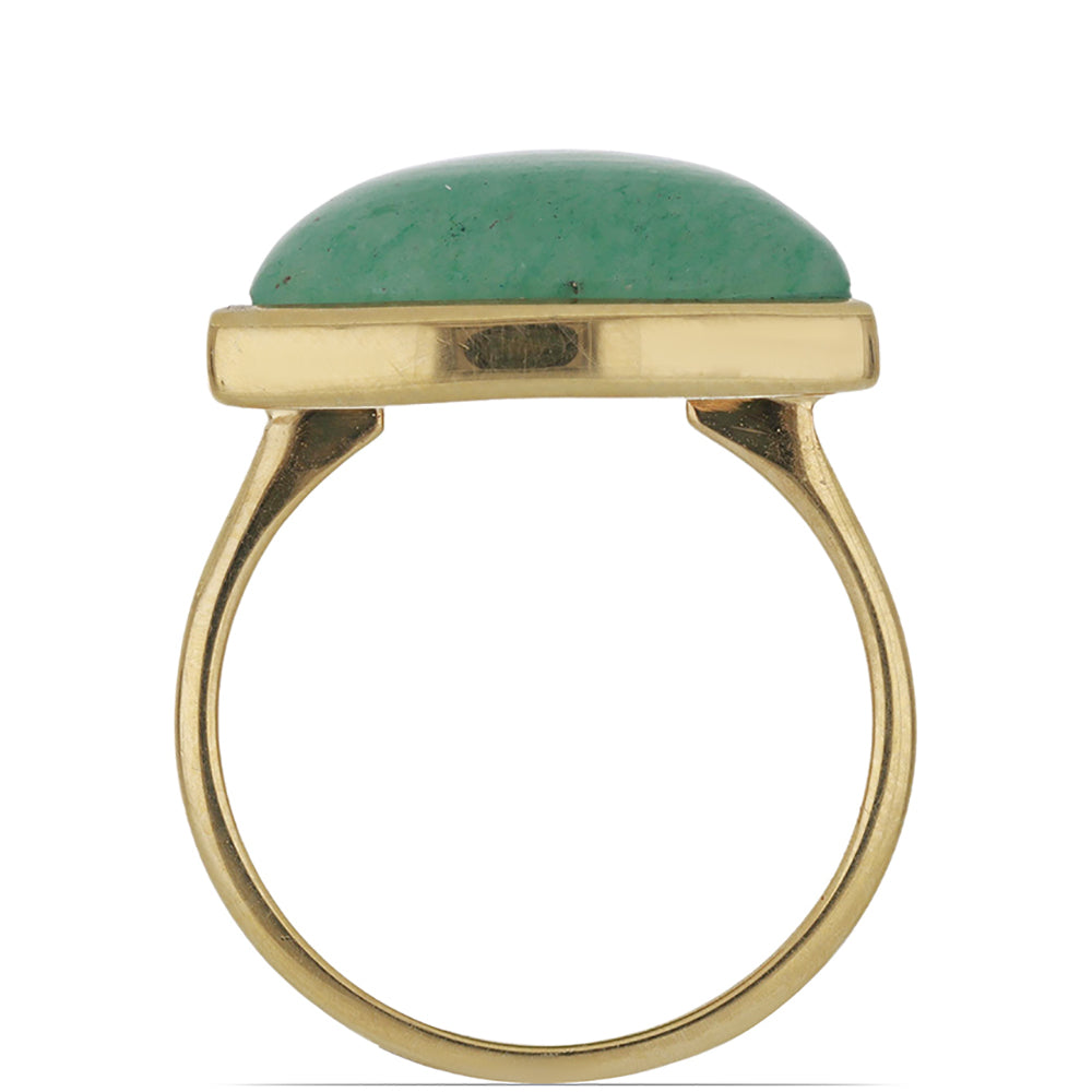 Pozlacený Stříbrný Prsten se Zeleným Aventurínem