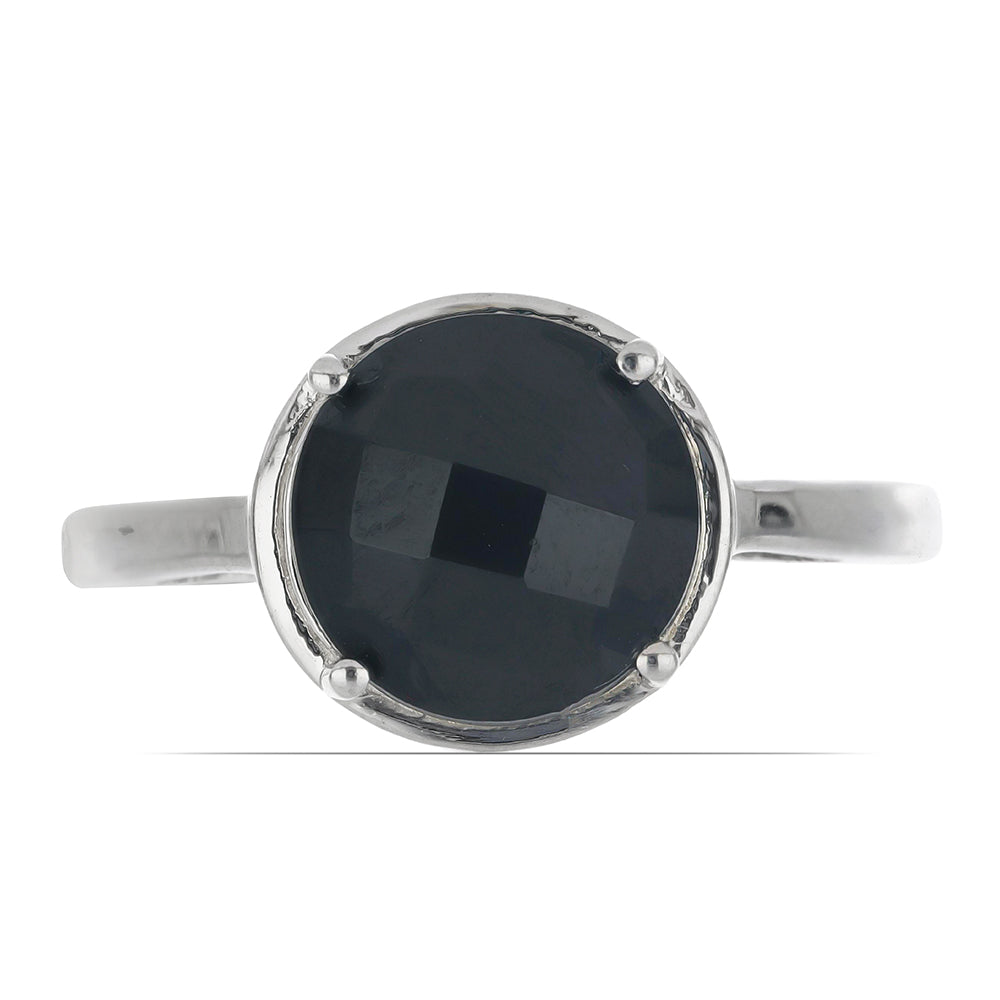 Stříbrný Prsten s Černým Suwarským Onyxem