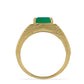 Pozlacený Stříbrný Prsten se Zeleným Achátem