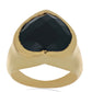 Pozlacený Stříbrný Prsten s Černým Suwarským Onyxem