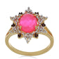 Pozlacený Stříbrný Prsten s Růžovým Opálem z Lega Dembi a Bartonským Granátem