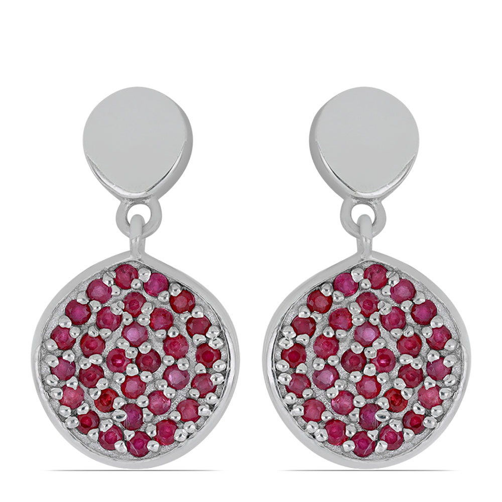 Stříbro 925/1000 - Náušnice s Madagaskarským Rubínem - Karátové číslo: 1.1. přibližná hmotnost: 3.98 gramů 1 