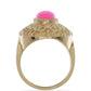 Pozlacené Stříbro 925/1000 - Prsten s Etiopským Růžovým Opálem z Lega Dembi - Karátové číslo: 1.89. přibližná hmotnost: 10.52 gramů