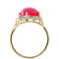Pozlacený Stříbrný Prsten s Růžovým Onyxem a Bílým Topazem