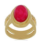 Pozlacený Stříbrný Prsten s Růžovým Onyxem