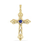 Kříž Pozlacený Stříbrný Přívěsek s Lapisem Lazuli z Badakšanu