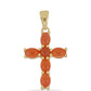 Kříž Pozlacený Stříbrný Přívěsek s Karneolem z Tagebau